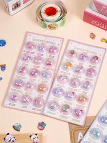 Nhãn dán nổi 3D - Kẹo, Sinh vật biển, Kem, Ma vũ trụ, Nhãn dán trang trí pha lê (Phiên bản trẻ em), Hoàn hảo cho ốp điện thoại, sổ tay, đồ thủ công, nhãn dán vui nhộn, trang mở rộng nhật ký, nhãn dán nổi 3D và nhãn dán vẽ nguệch ngoạc. - Nhiều màu - Xem 6