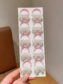 10个儿童卡通拇指螺丝发圈，耐用且不伤头发，适合拍照、装扮，是学生返校礼物。 - 彩色 - 查看 15