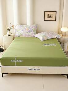 1/3/4件套印花床上用品套装，包含枕套（小号）、深口袋床笠，浪漫元素，提升舒适度，卧室理想之选，包含：床单*1 + 床笠*1 + 枕套（小号）*1/2，通过Oeko-Tex认证 - 彩色 - 查看 35