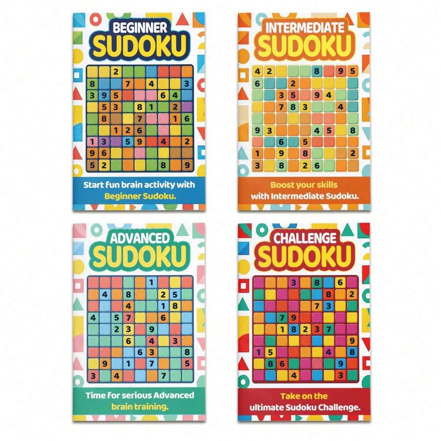 Sudoku para práctica lógica, cuatro opciones de dificultad, diseño de rompecabezas limpio con soluciones, mejora la concentración, el razonamiento y la paciencia - Sudoku - Ver 1