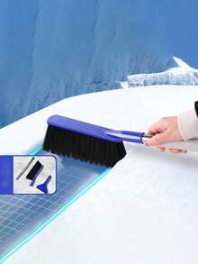 1pc Multifunctional Car Snow Shovel, 2-In-1 Car Snow Brush, Winter Car Ice Scraper & Snow Brush - Multicolor - View 2