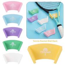 Wall Mounted Tennis Racket Wall Rack Plastic Self-Adhesive Badminton Rackets Holder Punch-Free Durable Rackets Wall Hook - A - View 4