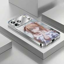 Funda para teléfono con guiño de personaje de anime Compatible con fundas para teléfonos   17  16 Pro Max  15 Pro Max  13 y  12 Funda de vidrio para teléfono Resistente al agua, a los golpes y a las caídas Un gran regalo para familiares, amigos, amantes, novios, novias y el Día de San Valentín - Plateado - Ver 2