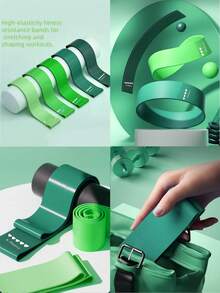 5件套阻力带套装，适用于柔韧性和灵活性训练，可用于瑜伽、普拉提以及体操和舞蹈中的阻力训练，也可作为健身哑铃使用。 - 彩色 - 查看 6