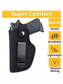 Universal Women's Concealed Carry Waist Holster & Accessories - Ambidextrous Inside/Outside Waistband Nylon Holster With Hidden Belt Clip And Optional Magazine Pouch, Adjustable Tension, Breathable Padded Backing, Quick Draw - Multicolor - View 5