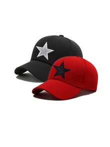 两顶情侣棒球帽，男女款，防紫外线，经典纯色/简约情侣款，可调节遮阳帽，适合情人节/周年纪念日/旅行，约会/街头穿搭的完美之选，情侣配饰/浪漫情侣礼物/户外活动/休闲装扮 - 彩色 - 查看 7