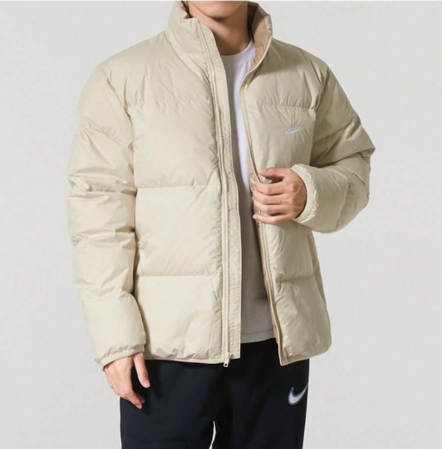 Nike Men's Casual Warm Stand Collar Down Jacket - Apricot - View 1