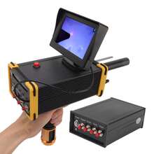 15m Deep Metal Detector Gold Finder Metal Scanner Device Search Range 1000m with GR8000 Screen Yellow Edge 100‑240V US Plug - Negro - Ver 7