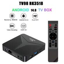Q96 OHP 64 GB Android 14 Smart TV-box med RK3518-chip, stöd för 4G/5G, WiFi 6, Bluetooth 5.0, 8K Ultra HD, röststyrd fjärrkontroll, IPTV-kompatibel - EU C typkontakt (220-240V) - Visa 1