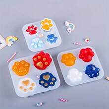 1pc Mini Cat Paw Pendant Silicone Mold, DIY Resin Crafts - White - View 5