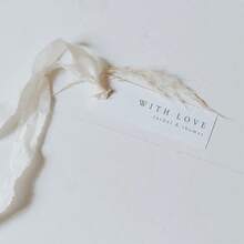 50个个性化婚礼派对回礼标签，“爱”字印花装饰简约优雅礼品标签 - 白色1 - 查看 6