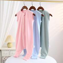 1pc Kids Split Leg Sleeping Bag 0.5tog Thin, Comfortable, Sweat-Absorbent & Breathable, All Season - Multicolor - View 1