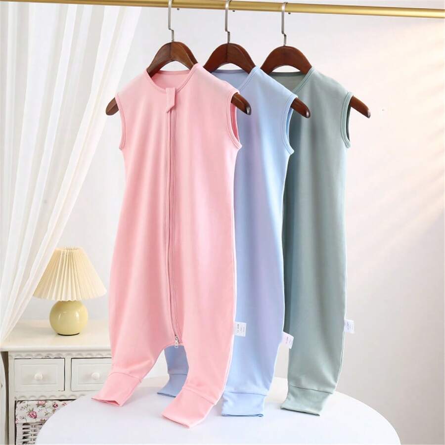 1pc Kids Split Leg Sleeping Bag 0.5tog Thin, Comfortable, Sweat-Absorbent & Breathable, All Season - Multicolor - View 1