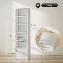 HOMCOM Estantes de livros - Blanco-40x30x156 cm - Ver 7