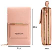 新款竖款触屏手机包，女士时尚斜挎单肩钱包包 - 米色 - 查看 4