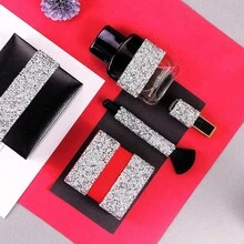 Ruy băng đính đá pha lê lấp lánh dài 1/4 thước Anh, ruy băng đính đá tự dính DIY, thích hợp trang trí bánh cưới, sinh nhật và các đồ thủ công khác. - bạc - Xem 7