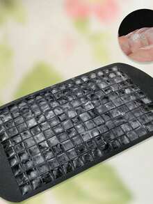 1个硅胶冰格，160格迷你冰块碎冰冰沙模具，易于脱模，红色、黑色和蓝色可选 - 彩色 - 查看 10