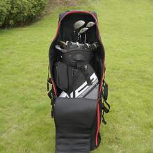 Padded Golf Club Travel Bag With Wheels,Soft Foldable Golf Club Travel Bags, Golf Luggage Case Cover For Airline - With Luggage Lock - 黑色 - 查看 8