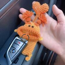 Handmade Sausage Shaped Earphone Case Key Protector Car Key Holder Home Key Pouch Bag Charm Mini Wallet Small Wallet Wallet Keychain For Women For Men Cute Wallet Coin Wallet - Yellow - View 4