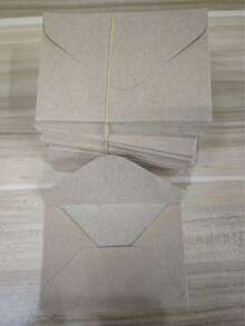 100pcs 4" X 2.75" Mini Kraft Paper Envelopes With Gummed Seal, Suitable For Home And Office Organization - Cowhide - View 10