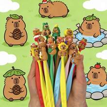 12pcs/24pcs Cartoon Eraser Kapibara Series High-Quality Large Hole Erasers, Clean And Smudge-Free, Suitable For Students, Classroom Rewards, Holidays, Gifts, And Office Supplies - Kapibala Series Erasers Are Randomly Distributed. - View 6