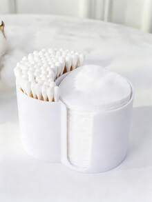 2-In-1 Swab And Makeup Remover Pad Storage Box Can Store Both Swabs And Makeup Remover Pads Simultaneously, Preventing Cross-Contamination And Maintaining Hygiene. Its Compact And Lightweight Design Saves Space. Suitable For Bathrooms And Vanities, It Can Also Be Used To Store Other Small Items. Durable And Easy To Clean. - Multicolor - View 6