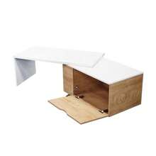 MOBI Mesa de Centro Desplazable con Almacenamiento de Madera ubio - Color Blanco/Café - Largo 100 x o 40 Mesa iliar Mesa de Sala - Blanco - Ver 7