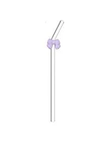1 chiếc ống hút nơ lớn màu tím, món quà không thể thiếu cho cocktail/đồ uống, cong trong suốt thanh lịch, món đồ sang trọng, phụ kiện thời trang quyến rũ, vật dụng cần thiết cho đồ uống lễ Phục Sinh. - phong cách1 - Xem 7