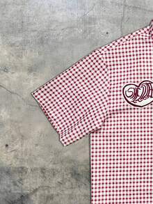 Men's Pink Plaid Shirt, Loose Fit Plaid Long Sleeve Top, Slim Fit Cotton-Like Casual Retro Button-Down Shirt - Multicolor - View 5