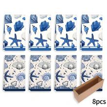 2/4 Pcs Set, Dish Towels With Shell & Starfish Print, Super Absorbent Microfiber Modern Towels For Cooking, Baking, Washing Dishes, Cleaning, Hand Towels, Tea Towels, Soft And Highly Absorbent, Kitchen Decor, Gifts For Neighbors, Moms, Birthdays, Housewarming For Friends, Kitchen Essentials, Daily Necessities - Multicolor - View 12