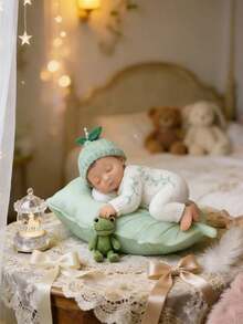 高品质硅胶模具，专为宝宝安睡而设计——非常适合制作蜡烛和树脂制品，呈现出精致细节的迷人宝宝图案。是照护者的理想之选。可作为宝宝出生装饰品，也是母亲节的礼物。 - 白色 - 查看 5