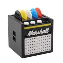 Porta Púas de ra en Forma de Mini Amplificador Set con 5 Púas Regalo para Músicos - como en la foto - Ver 6