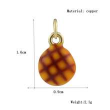 1pc Copper Drip Oil Cartoon 3D Realistic Baked Bread, Egg Tart, Croissant Pendant DIY Bracelet Necklace Earrings Backpack Versatile Accessory, Handmade Parts, Women Holiday Gift - Multicolor - View 6
