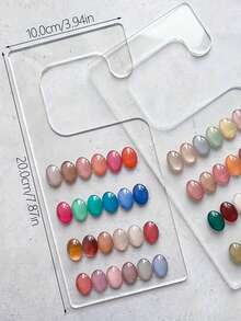 1pc Acrylic Nail Polish Display Board With Hooks, Nail Art Tool - Clear - View 4