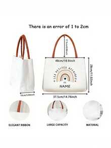 Customized Tote Bag, Personalized Bridesmaid Canvas Tote Bag, Bridesmaid Beach Bag, Bridesmaid Gift, Bridesmaid Gift Bag, Wedding Tote Bag, Wedding Party Gift, Christmas Gift Supplies - Multicolor - View 6