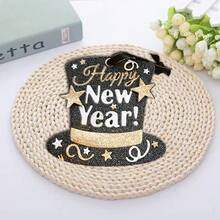 Creative Happy New Year Hat Cutting Dies, DIY Scrapbooking Album And Embossing Stencil, Greeting Card Making Tool, Card Paper Cutting Crafts ,Gift Card Making Template Die Cuts. - Silver - View 4