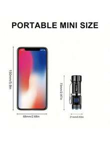 Alonefire X66 P50 LED 超亮迷你手电筒，手持式小型手电筒，Type-C USB 充电，便携式腰夹，夜间照明，适合女性背包口袋，户外和居家使用，包含 16340 电池 - 彩色 - 查看 4