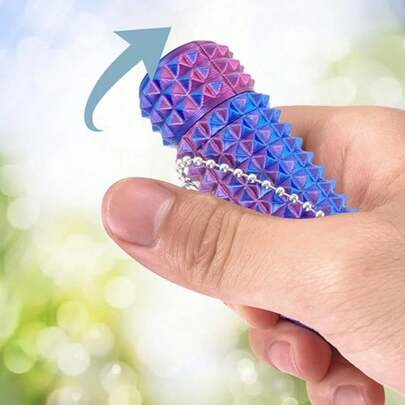 2026 New Portable Stress Relief Toy, 3D Printed Mini Stress Relief Toy, Anxiety Relief, Rotatable Grip Stimulating Keychain, Suitable For Adults With Autism, Sensory Stimulation Toy, Hard Spiky Sensory Toy, Novelty Gift