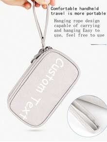 1pc Customizable Name Electronic Storage Bag, Waterproof Travel Storage Bag, Portable Travel USB Drive, Hard Drive, Earphone Storage Bag, Multifunctional Electronic Accessories Storage Bag, Suitable For Daily Use, School, Work Or Travel, Waterproof And Easy To Clean, Picnic, Outing, Travel, Birthday Gift, Teacher's Gift, Christmas Gift - Multicolor - View 6