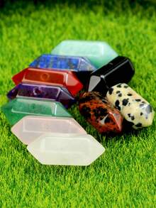 天然石材和水晶六棱柱吊坠,适用于珠宝制作。- 2 件装,尺寸为 21*9 毫米,材质包括玫瑰石英、红玛瑙、亚马逊石、紫水晶和青金石,中心带孔,可用于 DIY 项链、耳环和其他手工礼物,送给您的爱人。情人节珠宝材料和配件。 - 彩色 - 查看 9