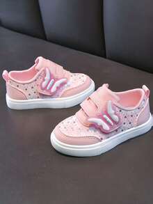 1 Pair Girls' Lightweight Cute Shoes, Children's Casual Comfortable Soft-Sole Versatile Leather Sneakers - Pink - View 6