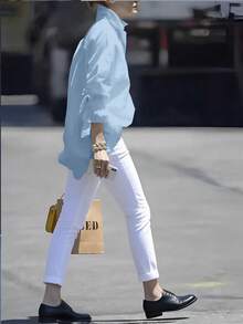 Versatile Polo Collar Casual Solid Color Blouse, Commuting Style, Simple And Elegant, Flattering, Suitable For Spring, Summer, Autumn