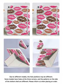 Lips The Pattern Of Lip Prints Tablet Case Compatible With Air 11-Inch M3 2025 / M2 2024, Air 5th Generation 2022 , (A16) 11 Inch 11th Generation 2025,Compatible With Samsung Galaxy Tab,Kindle Paperwhite 12th Gen 2024, Clear Back ,Fashion Pattern Protective Case,Automatic Sleep And Wake-Up Function, Airbag Protection, Suitable For Gifts And Office Use - Multicolor - View 7