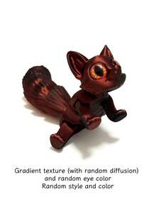 2026新款3D打印可动长猫科动物模型 - 飞鼠、穿山甲、铰链关节可动小狐狸、3D打印逼真眼睛小乌龟模型、猫形,多种动物造型可选,无需电源 - 可爱的家居/办公室/派对装饰 - 生日/圣诞节/万圣节礼物 - 彩色 - 查看 36