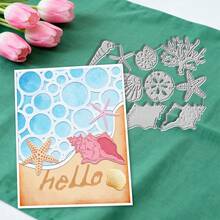 Creative Marine Animals Cutting Dies, DIY Scrapbooking Album And Embossing Stencil, Greeting Card Making Tool, Card Paper Cutting Crafts ,Gift Card Making Template Die Cuts. - Silver - View 8
