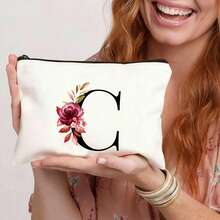 Personalized Makeup Bag, Portable Storage Pouch, Birthday Gift For Women/Mom, Gift For Best Friend, Bridesmaid Cosmetic Bag (G)