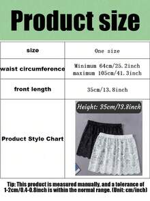 2件/1件 - 女士蕾丝底半身裙，带卫衣叠层和内衬，小梅花卫衣下摆蕾丝内衬裙，时尚百搭的遮羞布裙，蕾丝遮羞布半身裙，防眩光遮羞布外裙叠层时尚短裙。 - 彩色 - 查看 6