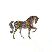 Calcomania Decorativa de Transferencia Diseño Caballo  Multicolor para Auto y Moto - A - Ver 1