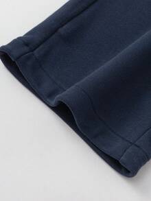 Balabala Mikko Girls Knitted Pants, Elastic Waist, Cute Cartoon Print, Soft Comfortable Fabric, Easy Movement Daily Bottoms - Dark Blue - View 6