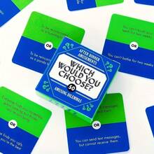 餐后娱乐——趣味难题，家庭晚餐娱乐卡牌游戏，节日卡牌游戏玩具，适合全家和朋友的娱乐卡牌游戏 - 藍色 - 查看 4